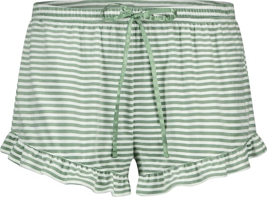 hunkem-ller-dames-nachtmode-shorts-ruffle-velours-groen-maat-l-bol