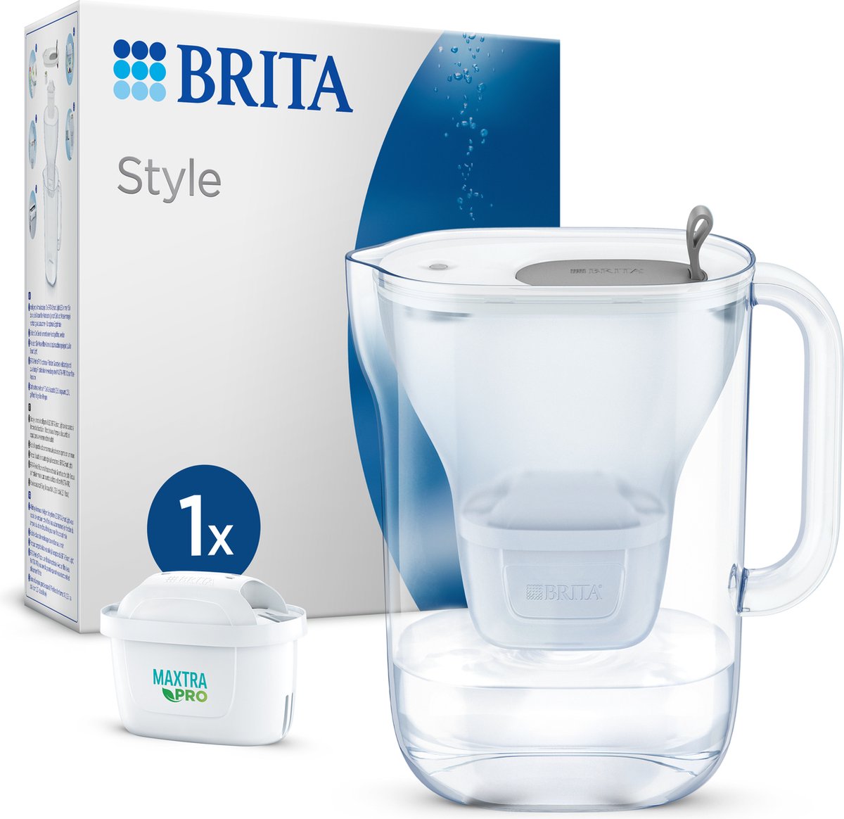 BRITA - Waterfilterkan - Style Cool - Inclusief 1 MAXTRA Pro All-in-1 waterfilterpatroon - Grijs - 2,4L