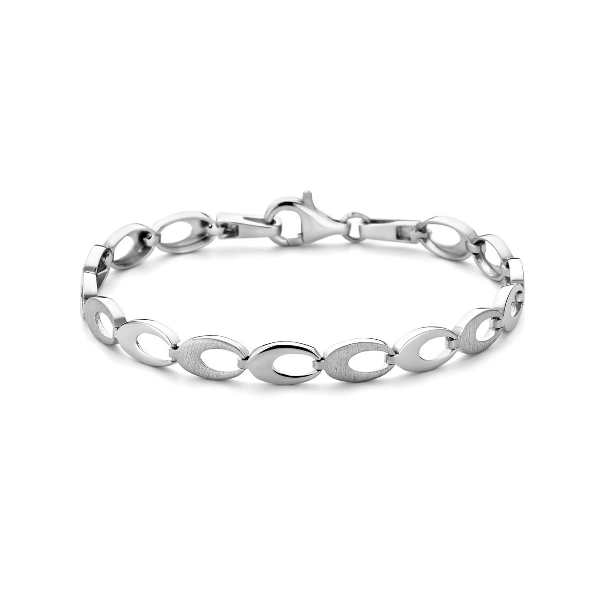 Zilver Gerhodineerd Armband Poli/Mat 6,0 Mm 18,5 Cm 1338511