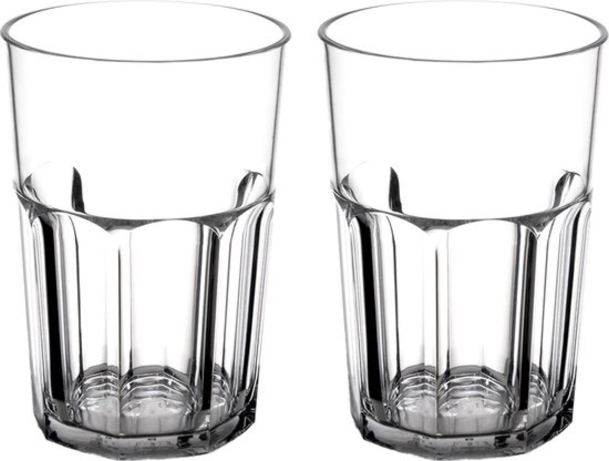 Multifunctionele Kunststof Glazen – 45cl – Transparant – 2 Stuks