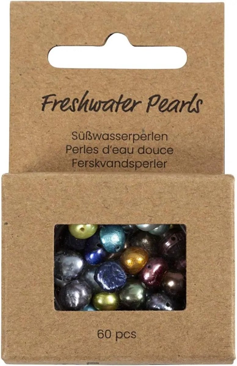 Creativ Company Kralen Zoetwaterparels Parelmoer Kleuren 60 Stuk