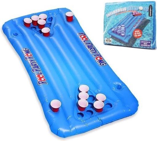 MikaMax Bier Pong Luchtbed - Beer Pong - Red Cups - Drankspelletje – Opblaasbaar