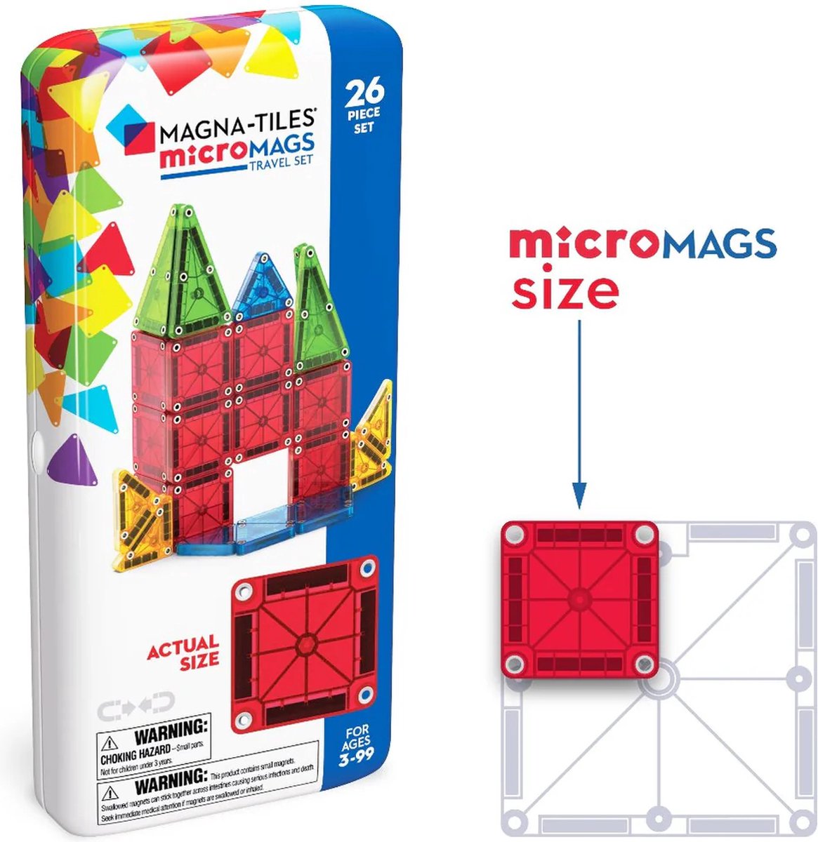 Magna-Tiles | Micro Mags Travel Set 26 Stuks Set — afbeelding 16