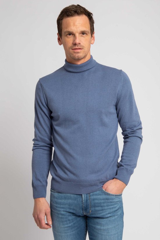Convient - Pull col roulé Ecotec Blauw - Homme - Taille L - Coupe slim