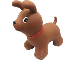 JUMPY Hond bruin - Hopper 100 kg belastbaar - Speelgoed Skippybal - Skippy Dieren - Skippybal Haas - Kinderspeelgoed - Speelgoed 12 maanden - Inclusief Pomp - Tot 100 kg Gewicht - Skippy bal - Cadeau kind - voedselveilige materialen