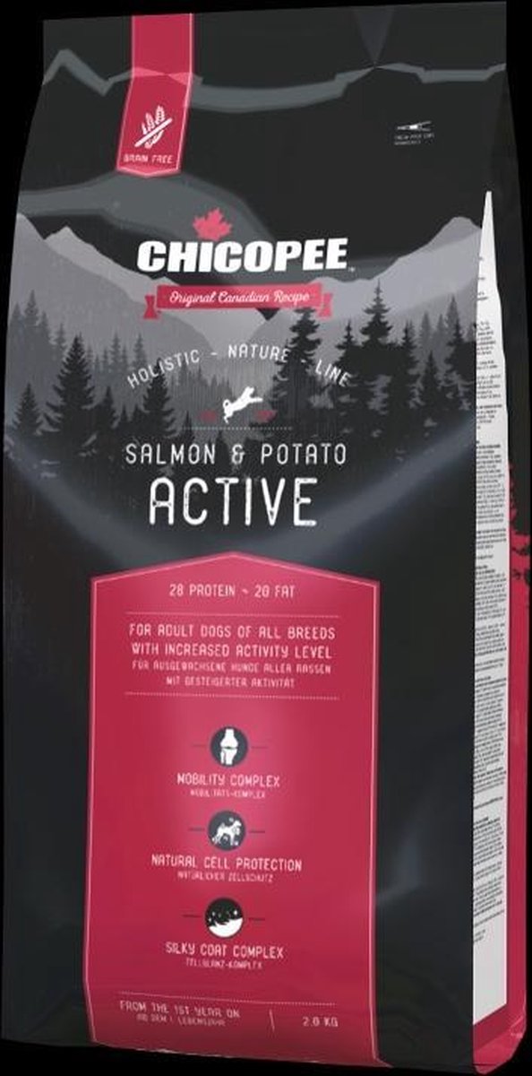 Chicopee HNL Adult Active Salmon & Potato - Inhoud: 12 kg