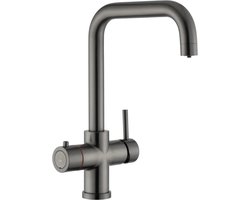 3in1 Multi -Tap Classic kokend water kraan L-uitloop- Gun Metal met boiler