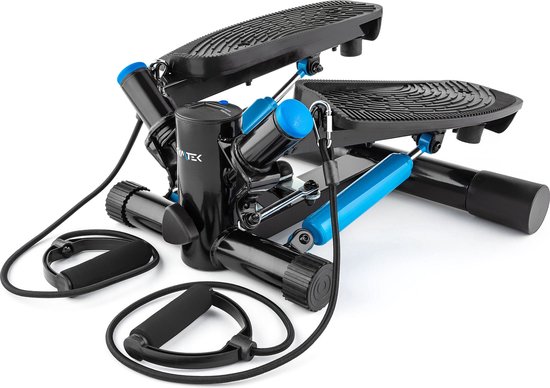 Gymtek® Stepper met Display - Inclusief Weerstandsbanden - tot 130 kg - met Stappenteller en Calorieënteller - Fitness, Pilates, Workout - XST500