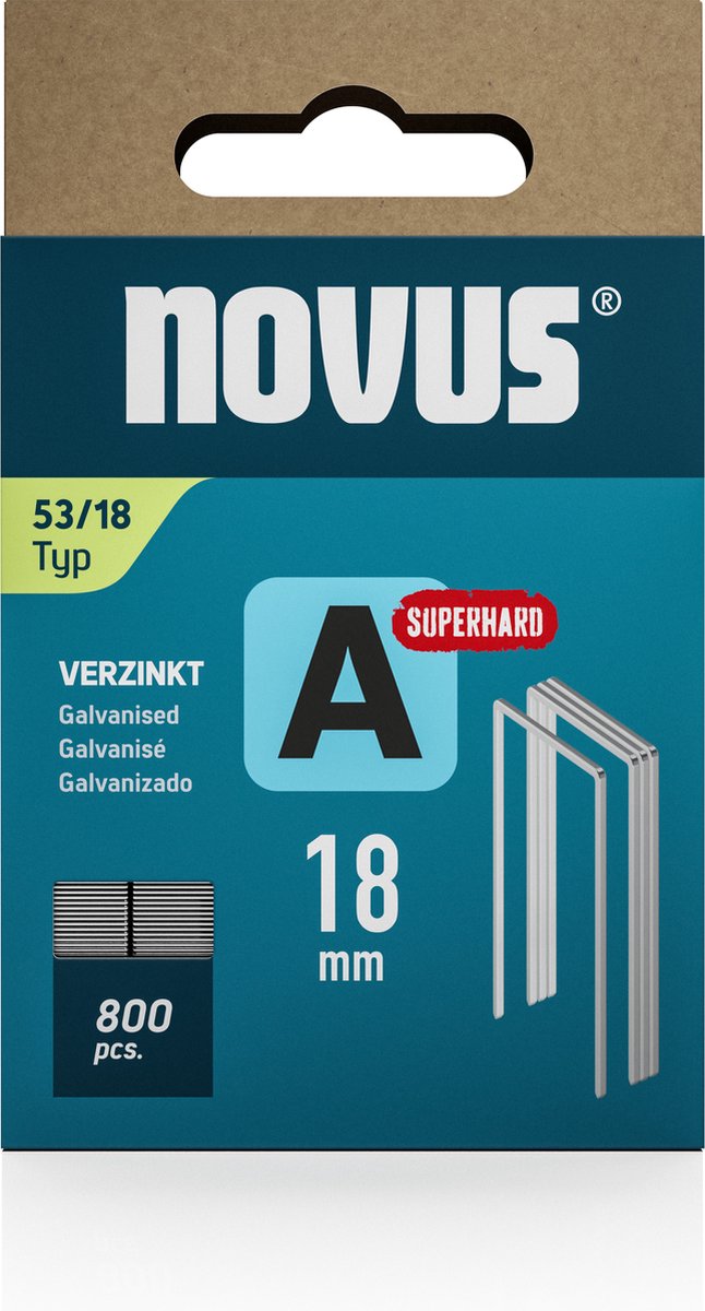 Novus Tools 042-0782 Nieten met fijn draad Type 53 800 stuk(s) Afm. (l x b) 18 mm x 11.3 mm