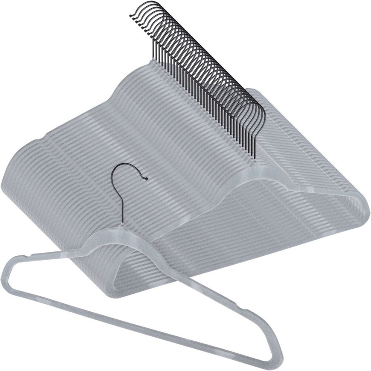 Kledinghangers Velours Grijs Draaibaar 45x24,5 cm 30 stuks - Kleerhangers - Broekhanger - Hanger