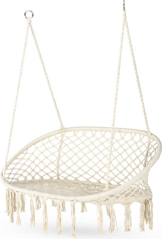 Outtec® Hangstoel XXL - tot 200kg - voor 2 Personen - Hangmand, Schommel voor Tuin, Terras, Balkon, Veranda - Boho Stijl