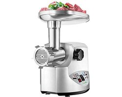 Electric Meat Grinder - 3000W - For All Types of Meat - Sausage Maker - Minced Meat - Silver