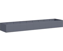 vidaXL - Plantenbak - 360x80x40 - cm - staal - antracietkleurig