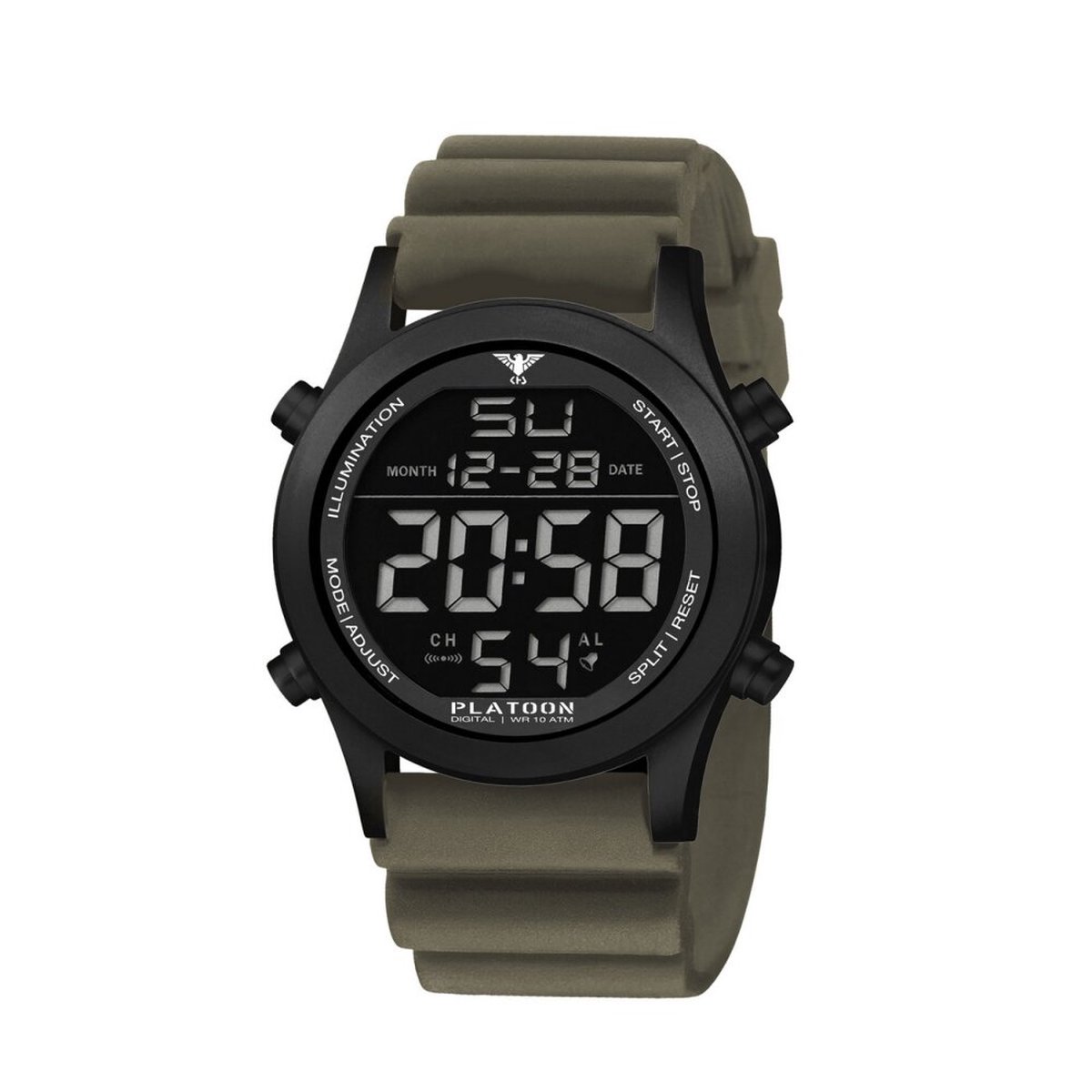 KHS - KHS.PLABSD.DSGO - Polshorloge - Heren - Kwarts - PLATOON Black Steel Digital