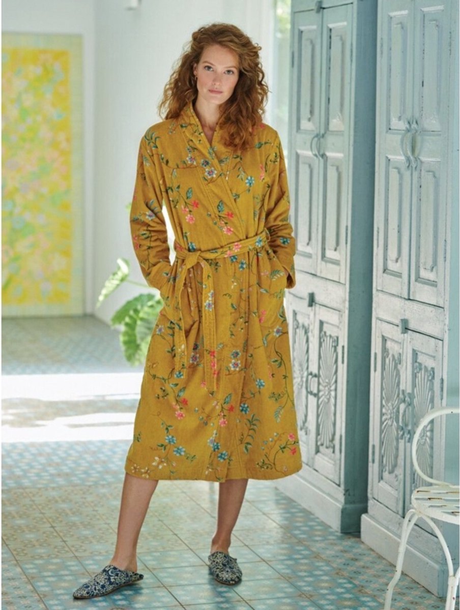 Pip Studio Les Fleurs Badjas - Geel - XXL