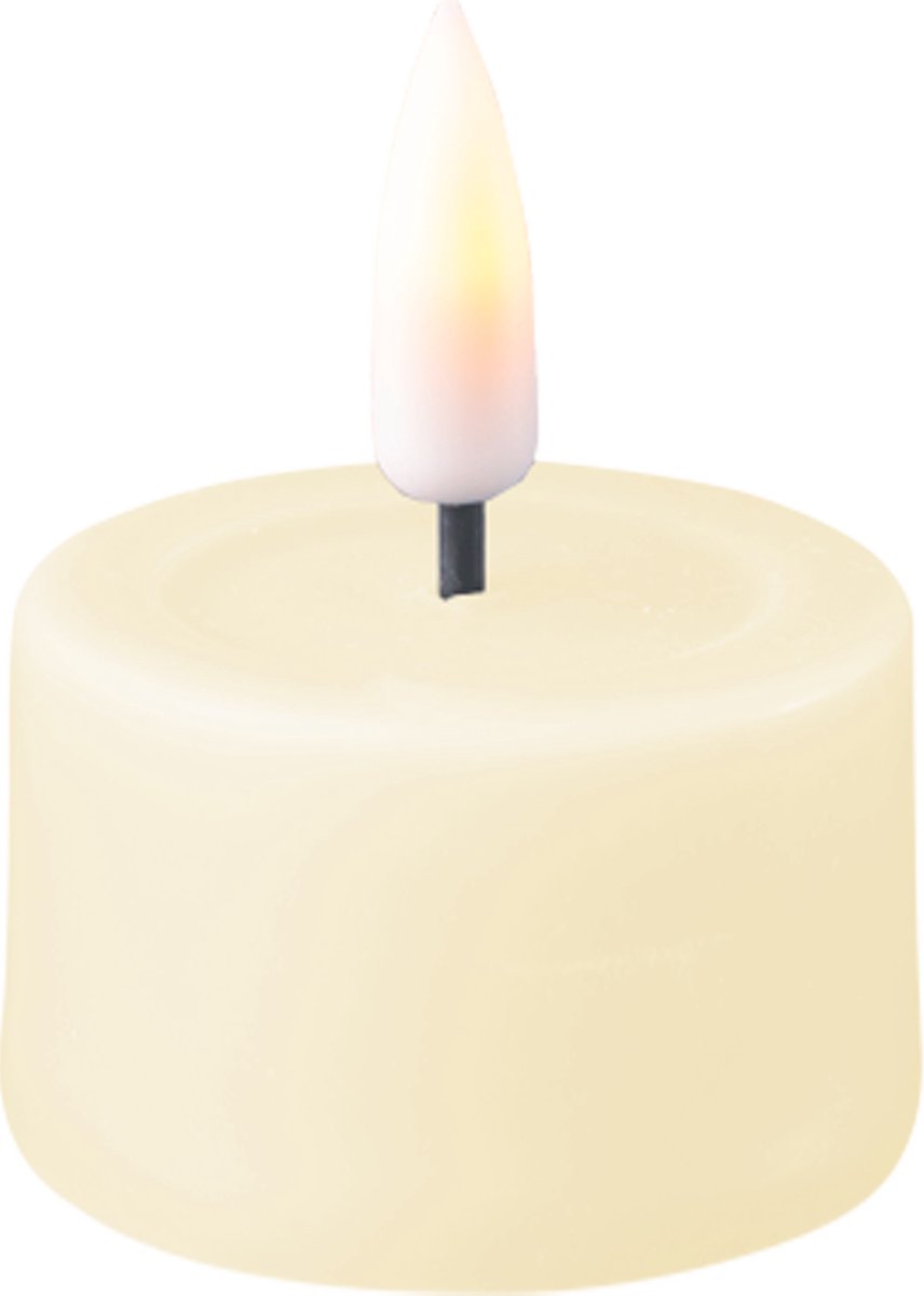 Deluxe Homeart - LED Theelicht Hoog Creme 4,1x5,5cm (2 stuks) RF0117-3