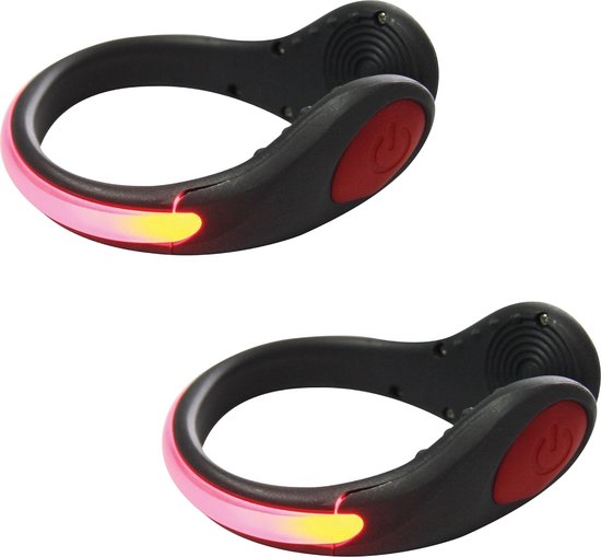 Clip pour chaussures de sécurité Tunturi LED - Set de 2 pièces - LED - Éclairage de course - Rouge