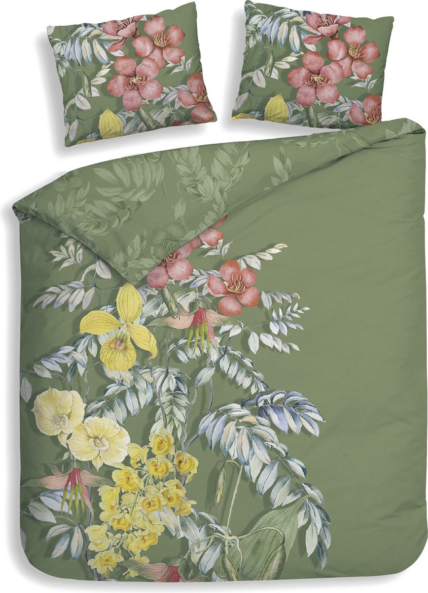 Heckettlane Jean Dekbedovertrek - Lits-jumeaux - 240x200/220 cm - Green