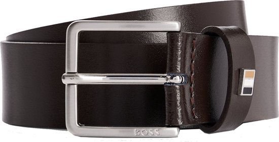 BOSS Cuir Ceinture Ther-Flag-E Sz35 Leather Belt W110 Dark Brown Marron foncé