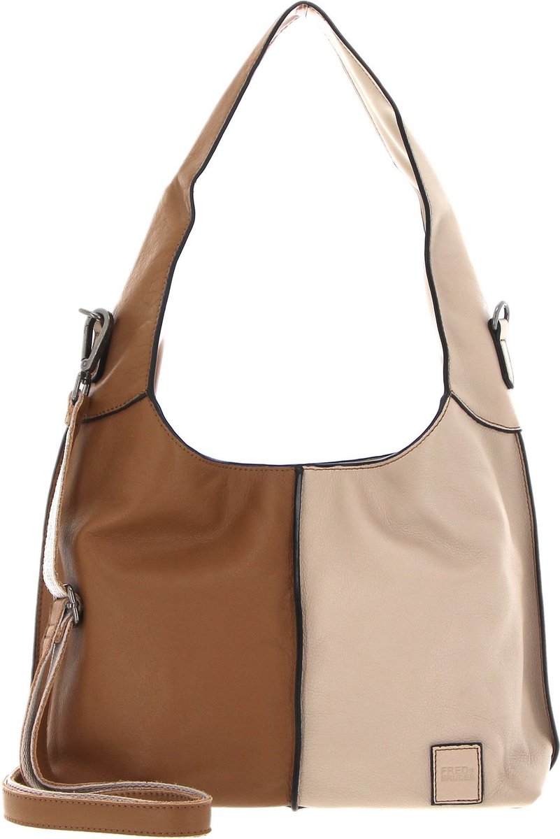 FREDsBRUDER Leren Schoudertas FB Midi Hobo Multicolour Coffee & Cream Veelkleurig