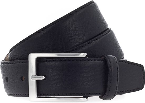 Vanzetti Cuir Ceinture Dresscode: Business 35mm Cambered Full Leather Belt W105 Black Noir