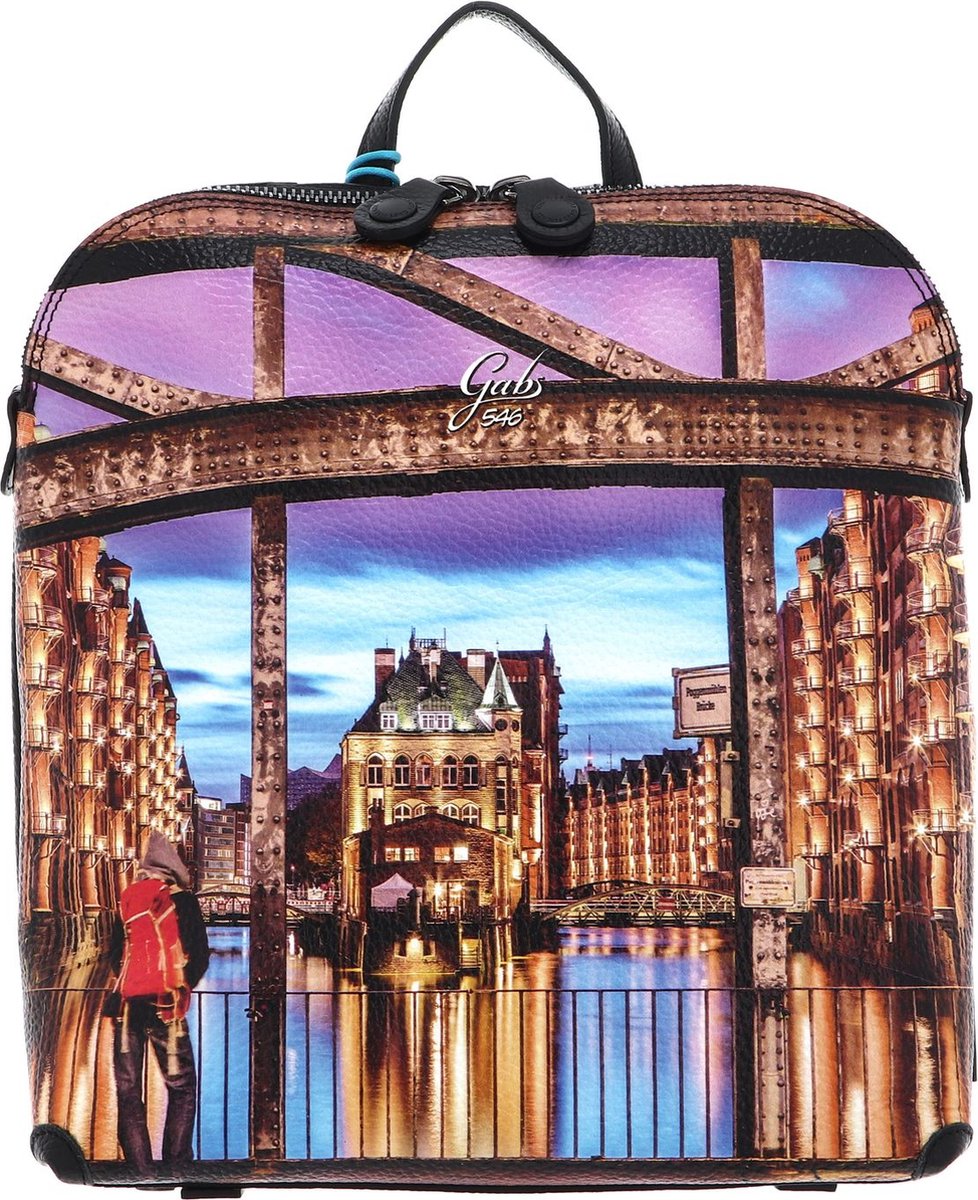 Gabs Leren Vrije tijd rugzak Rugzak Brigitte TG Trip Pelle + Bull Backpack Golden Kleurrijke