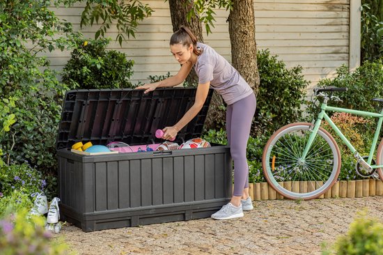 Keter Kentwood Opbergbox - 350L - 128x53.6x59 cm - Antraciet