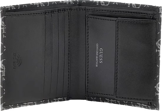 GUESS Cuir Porte-monnaie Mito Small Billfold Wallet With Coinpocket Dark Black Noir