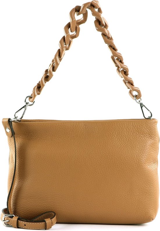 GIANNI CHIARINI Cuir Sac à épaule bandoulière Sac à épaule Brenda Crossbody Bag Cammello Marron clair