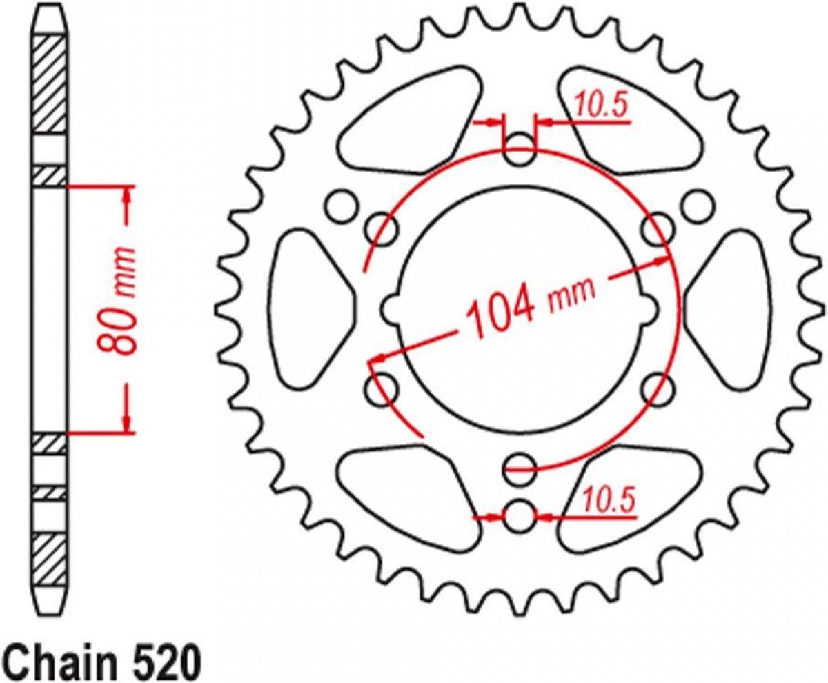 tandwiel jt tandwielen voor motor kawasaki 600 zx6r 2003-2004 jtr1478.40 / 40dts p520 al 80 nieuw