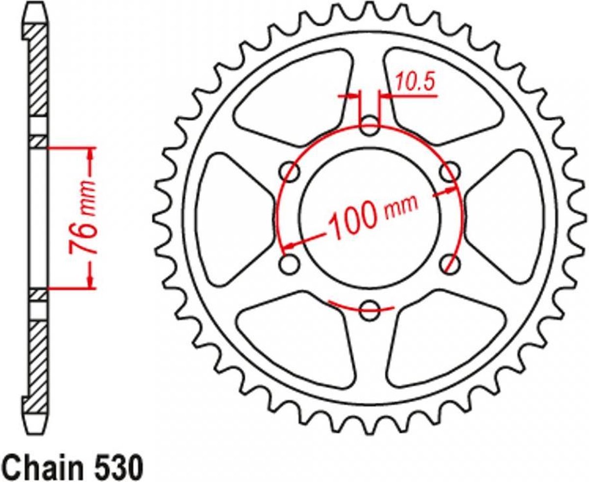 JT Tandwielen voor Suzuki 750 GSXR 1992-1995 JTR816.45 / 45dts P530 Al 100 Gloednieuw