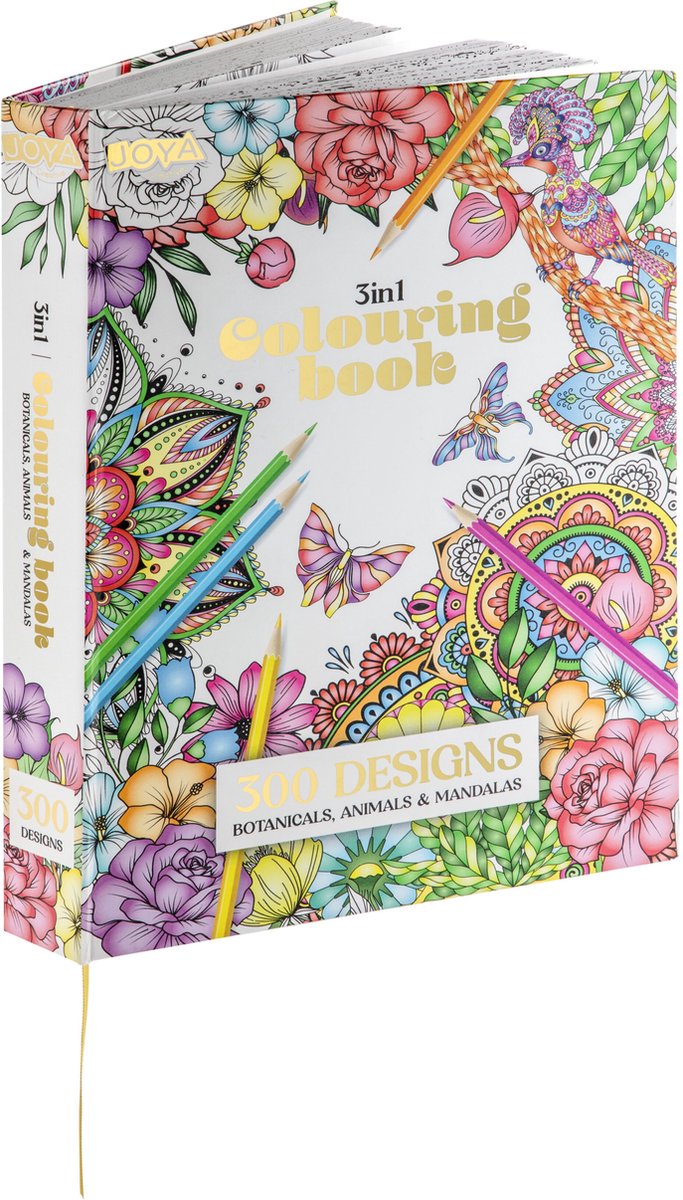 Luxe Kleurboek Voor Volwassenen - 300 Kleurplaten - Formaat A4 - Thema’s in Botanisch, Dieren & Mandala - volwassen kleurboek - Tekenen & Kleuren - Perfect voor Volwassenen - Joya Creative — afbeelding 8