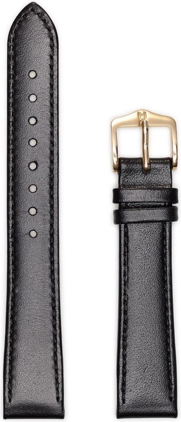 Bracelet Montre Hirsh - Osiris Zwart - Cuir - 12mm