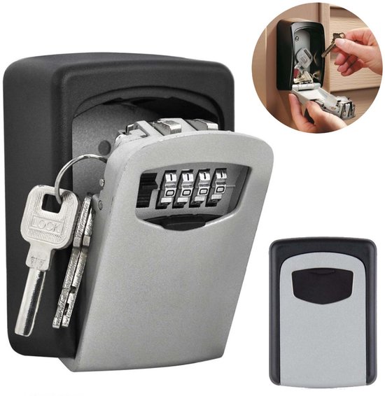 VINZ Ebbe Sleutelkluis / Sleutelkast met code / Sleutelkluisje voor Buiten en Binnen met Cijfercombinatie