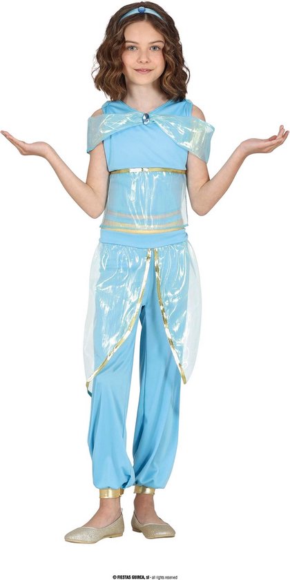 Guirca Costume Jasmine Zahra Princesse du Desert Fille Blauw 7 9 ans . bol