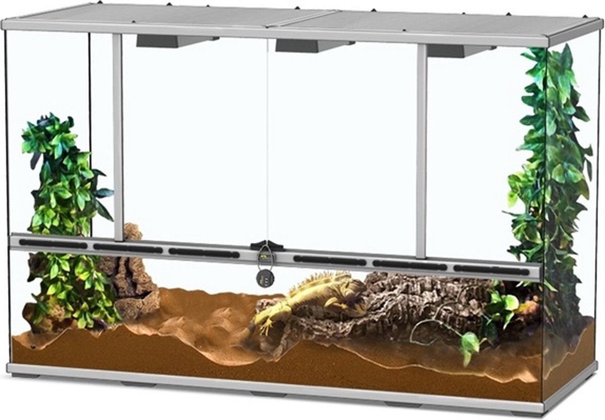 TerrAtlantis Terrarium Zilver-007 118x45x75 cm glazen reptielenverblijf