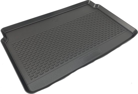 Tapis de coffre gris avec un profil en nid d'abeille et un rebord haut.