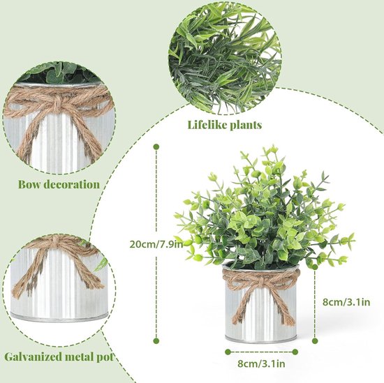 Weldomcor Kunstplanten met grijze pot, eucalyptus rozemarijn kunstplanten in pot, decoratie, thuis, bureau, keuken, badkamer, tafeldecoratie, 2 stuks Weldomcor Kunstplanten met grijze pot, eucalyptus rozemarijn kunstplanten in pot, decoratie, thuis, bureau, keuken, badkamer, tafeldecoratie, 2 stuks