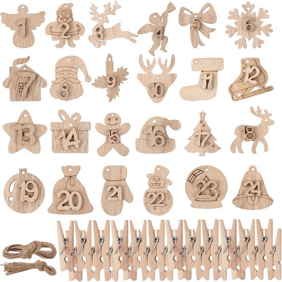 Doe-het-zelf Adventskalender 2025 met 24 Stoffen Zakjes voor