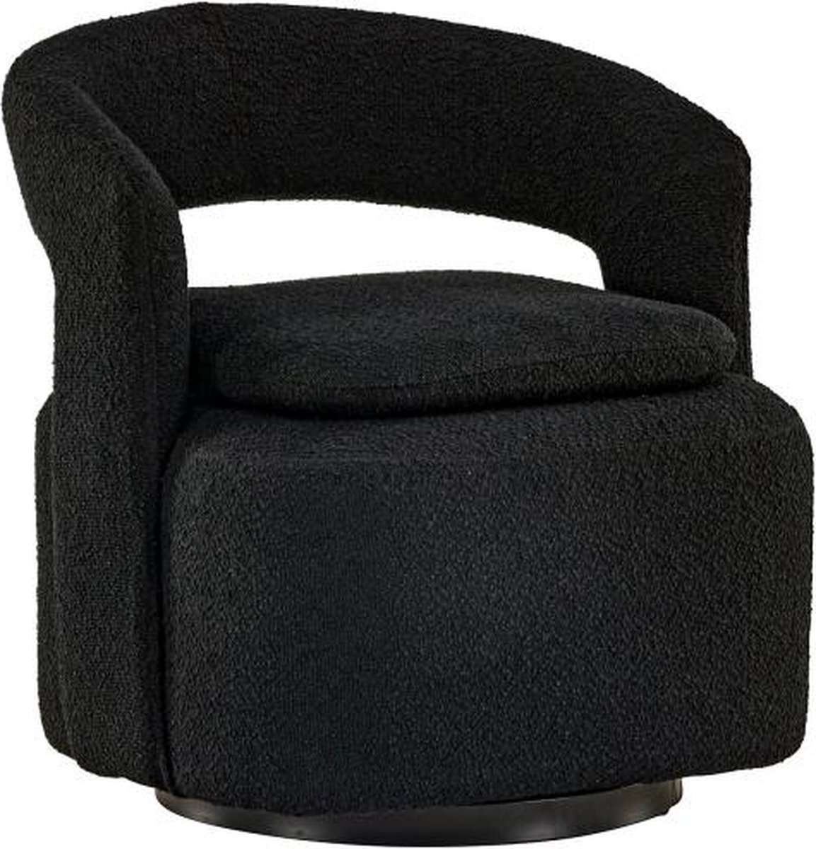 Svea - Teno draaibare fauteuil - boucle - zwart