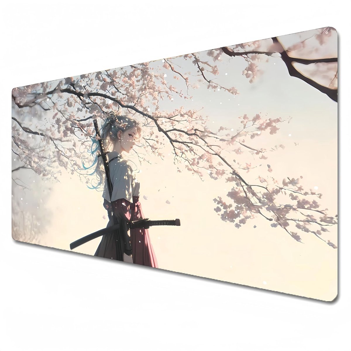Japanse muismat XXL - Roze Sakura Design | Waterdicht & Anti-slip Bureauonderlegger 900x400mm