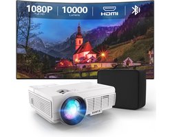 Draagbare Bluetooth Mini Projector - 10000 Lux 1080P HD Beamer voor Thuis en Buiten