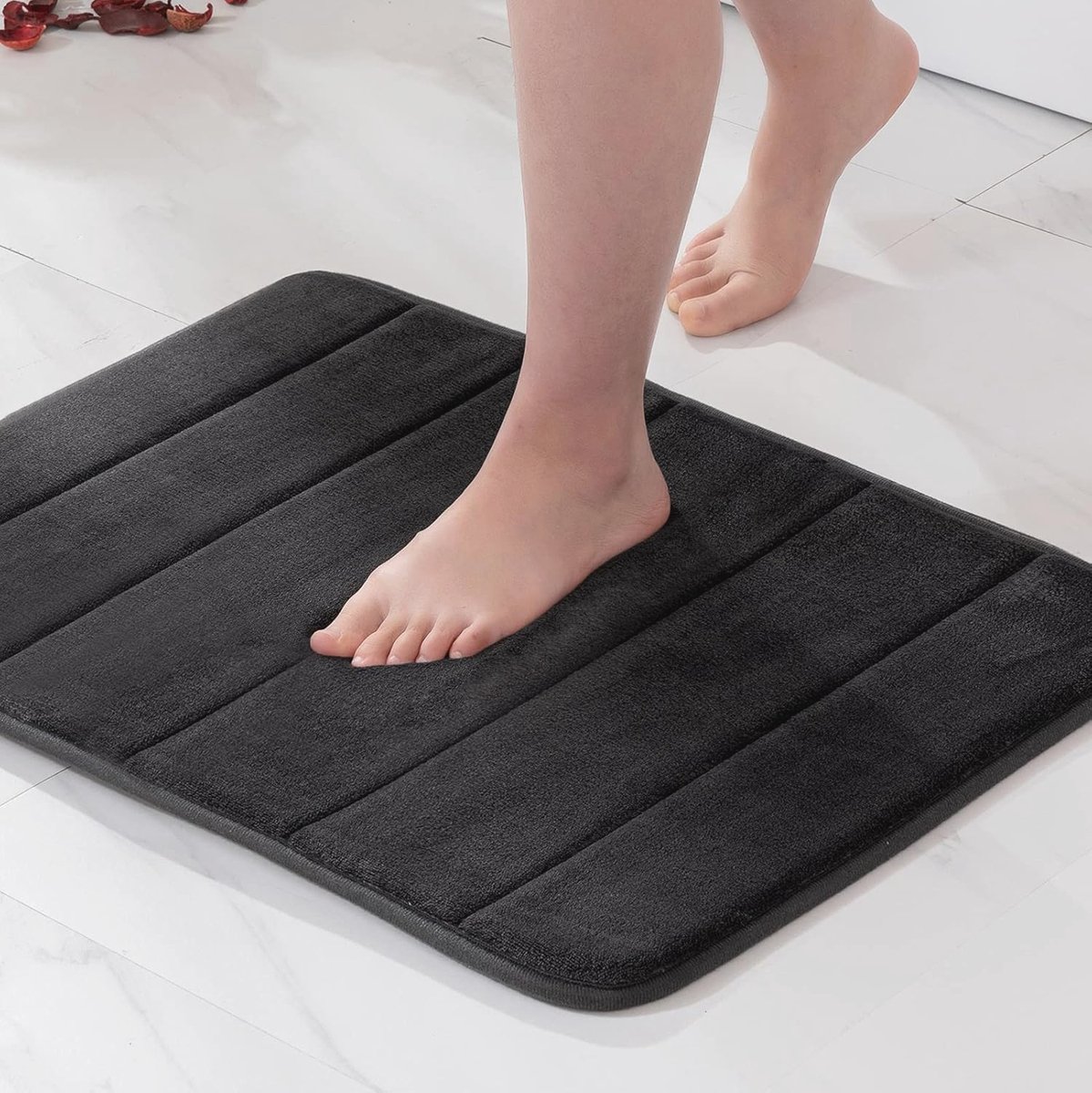 Droogloopmat Badmat van Traagschuim - Hydrofiel en Antislip Badkamer Mat 40x60 cm Donkergrijs