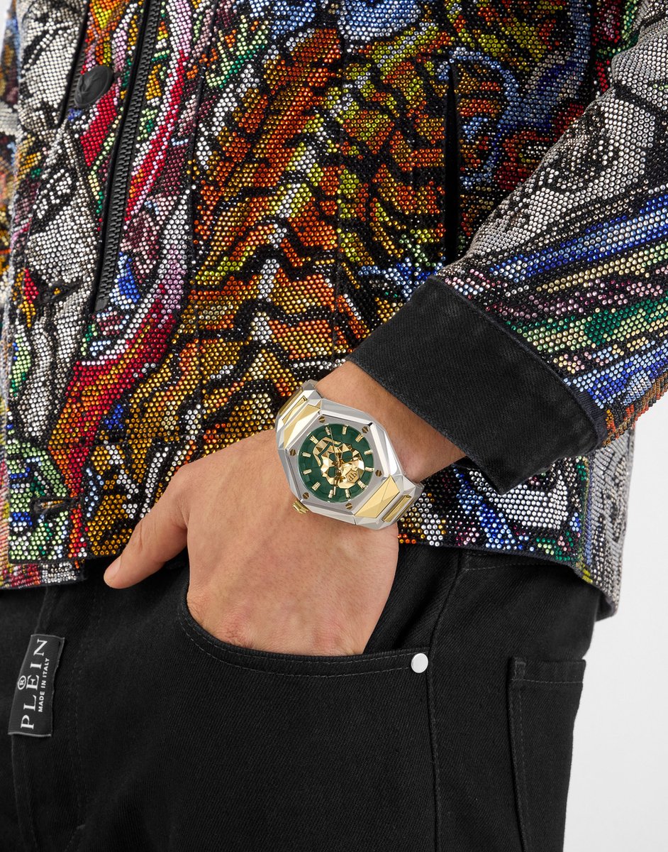 Philipp Plein The $Kull Spikes PWPWA0724 Horloge - Staal - Multi - Ø 45 mm
