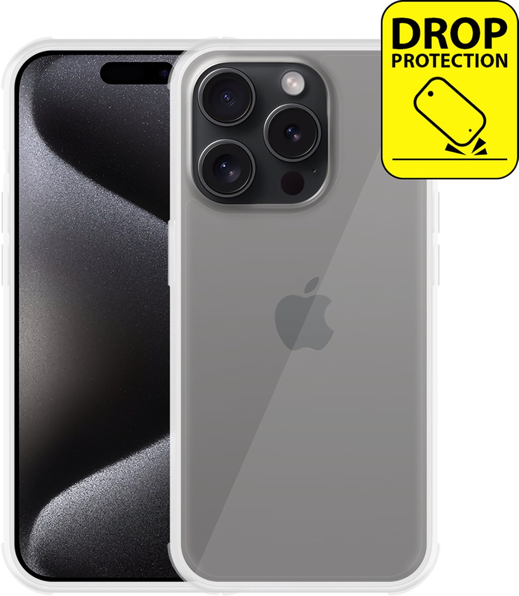 Cazy hoesje geschikt voor iPhone 15 Pro Hoesje - Impact Shockproof Case - Transparant