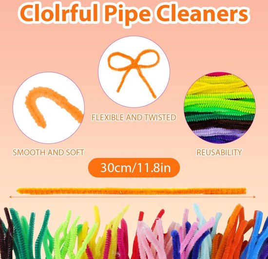 400 stuks pijpenragers set, 4 kleuren kerst chenille stengels glitter pijpenreiniger, knutselset voor doe-het-zelf creatief huis kunst en ambachten project decoratie (rood, goud, zilver, groen