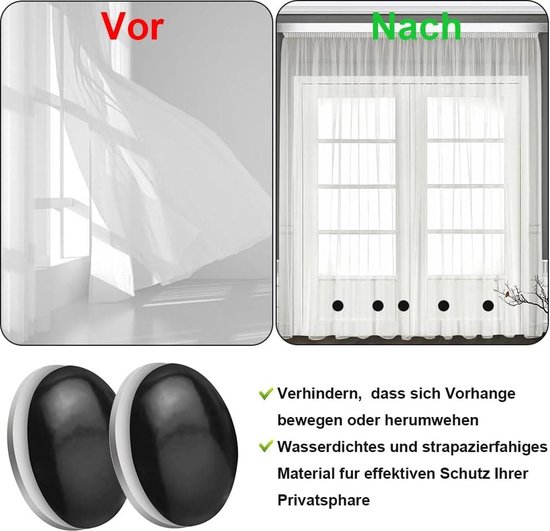 12 pièces poids de rideau imperméables magnétiques extérieurs-poids de rideau rond