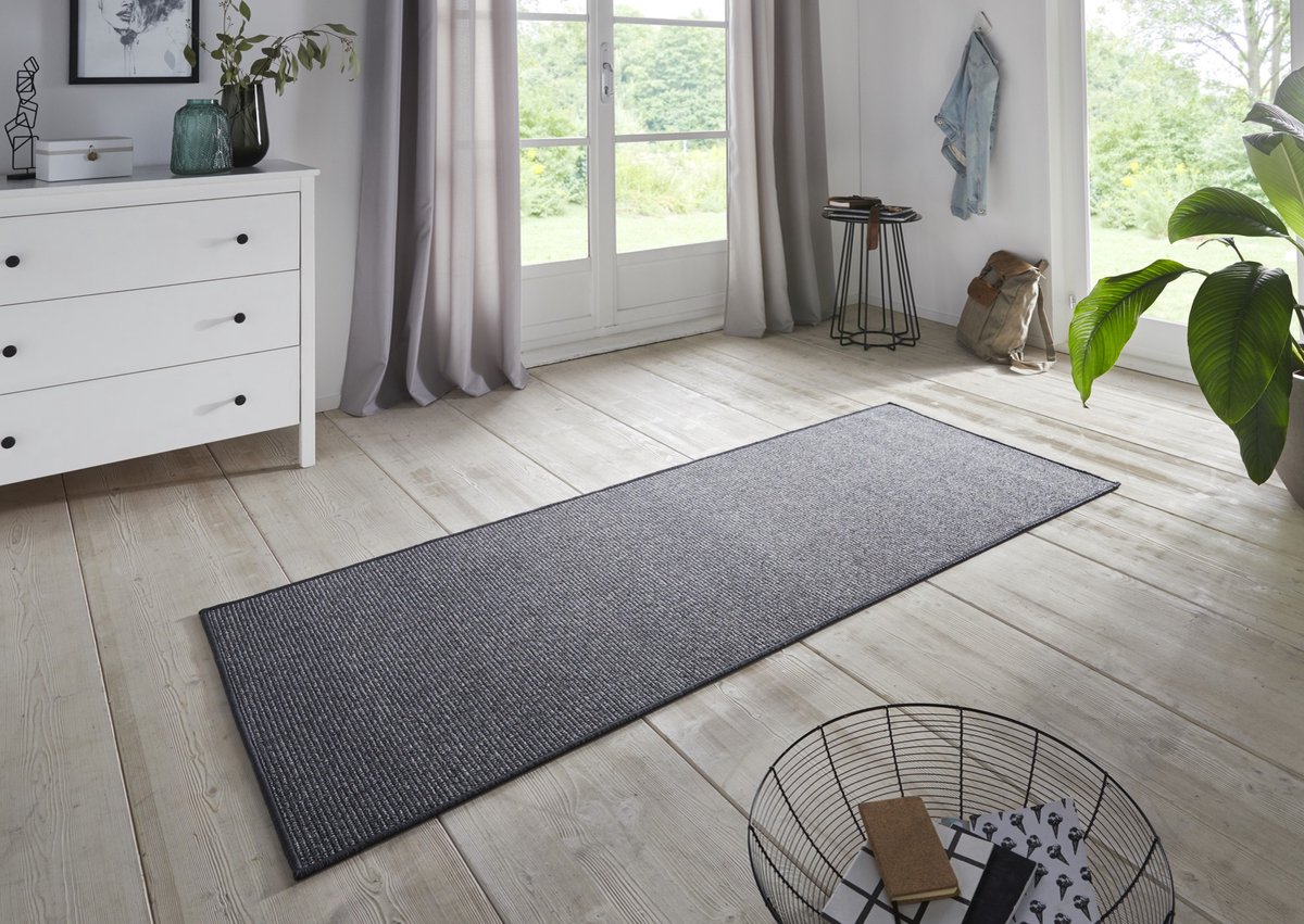 Flycarpets Loper - Runner Boucle - Antraciet 80x150 cm