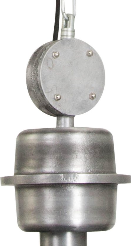 Lampe à suspension industrielle Bikkel | 1 lumière | Ø 42 cm | 150 cm | verre / métal | gris | table à manger / lampe de salon | design moderne / industriel