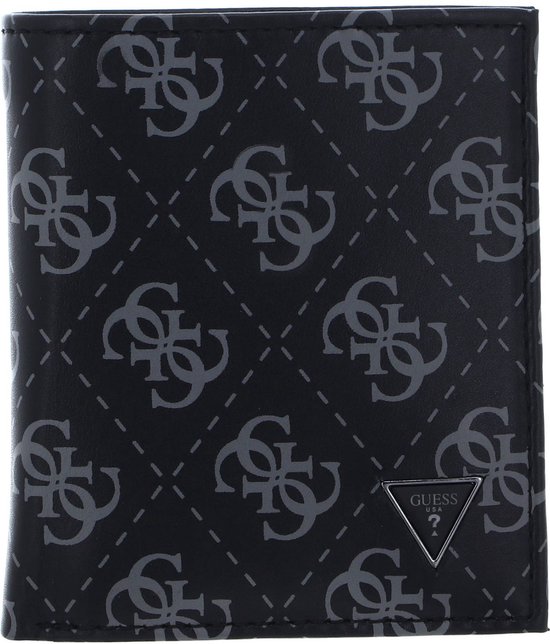 GUESS Cuir Porte-monnaie Mito Small Billfold Wallet With Coinpocket Dark Black Noir